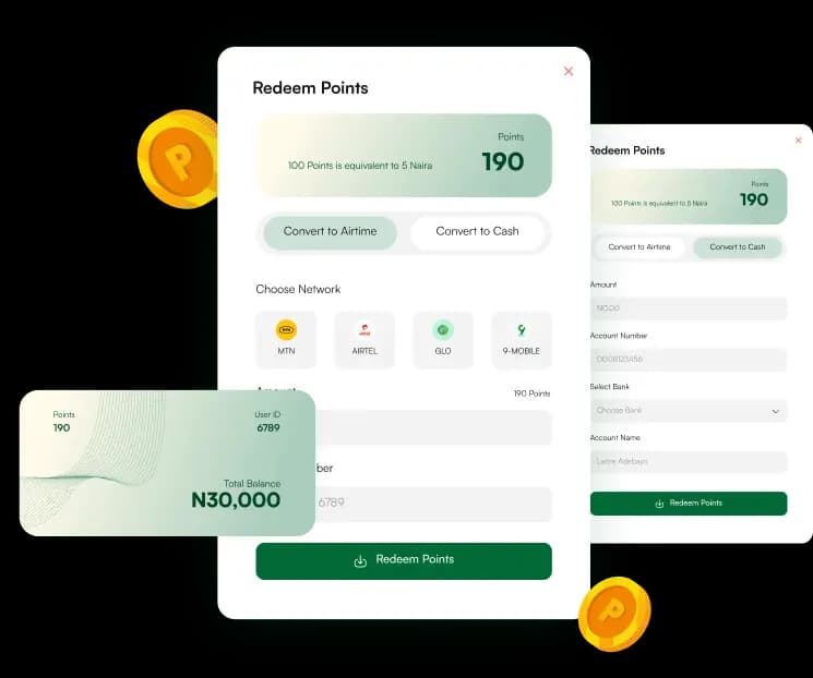Carus Redeem point screen